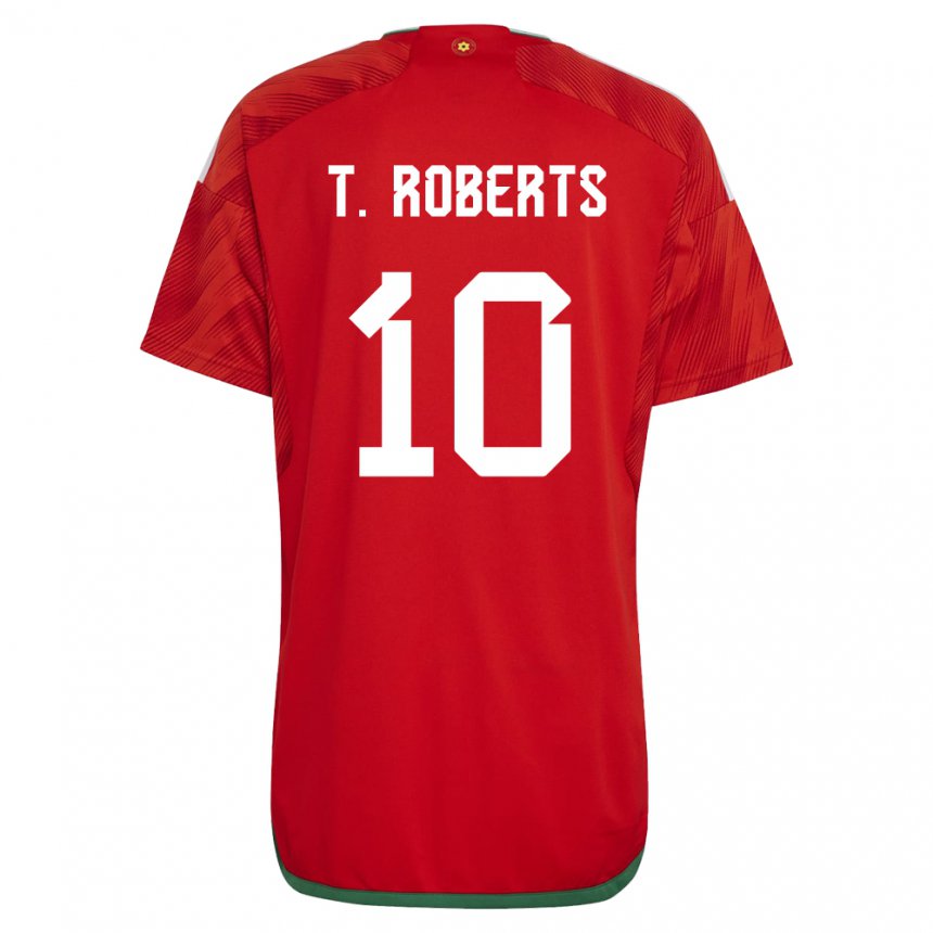 Heren Welsh Tyler Roberts #10 Rood Thuisshirt Thuistenue 22-24 T-shirt