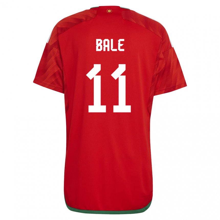 Heren Welsh Gareth Bale #11 Rood Thuisshirt Thuistenue 22-24 T-shirt