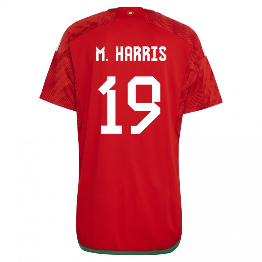 Heren Welsh Mark Harris #19 Rood Thuisshirt Thuistenue 22-24 T-shirt