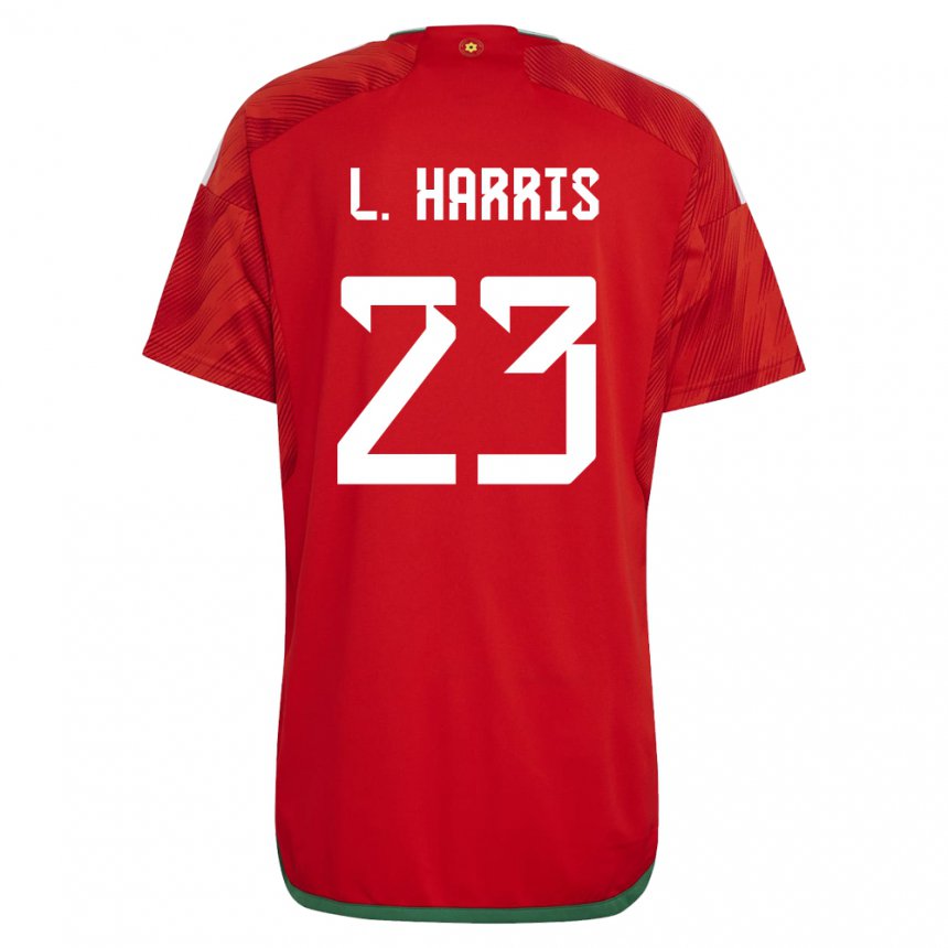 Heren Welsh Luke Harris #23 Rood Thuisshirt Thuistenue 22-24 T-shirt