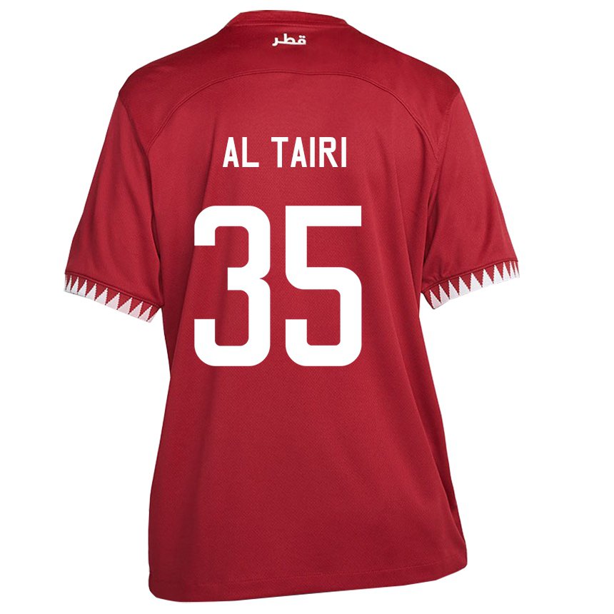 Heren Qatarees Osamah Al Tairi #35 Kastanjebruin Thuisshirt Thuistenue 22-24 T-shirt