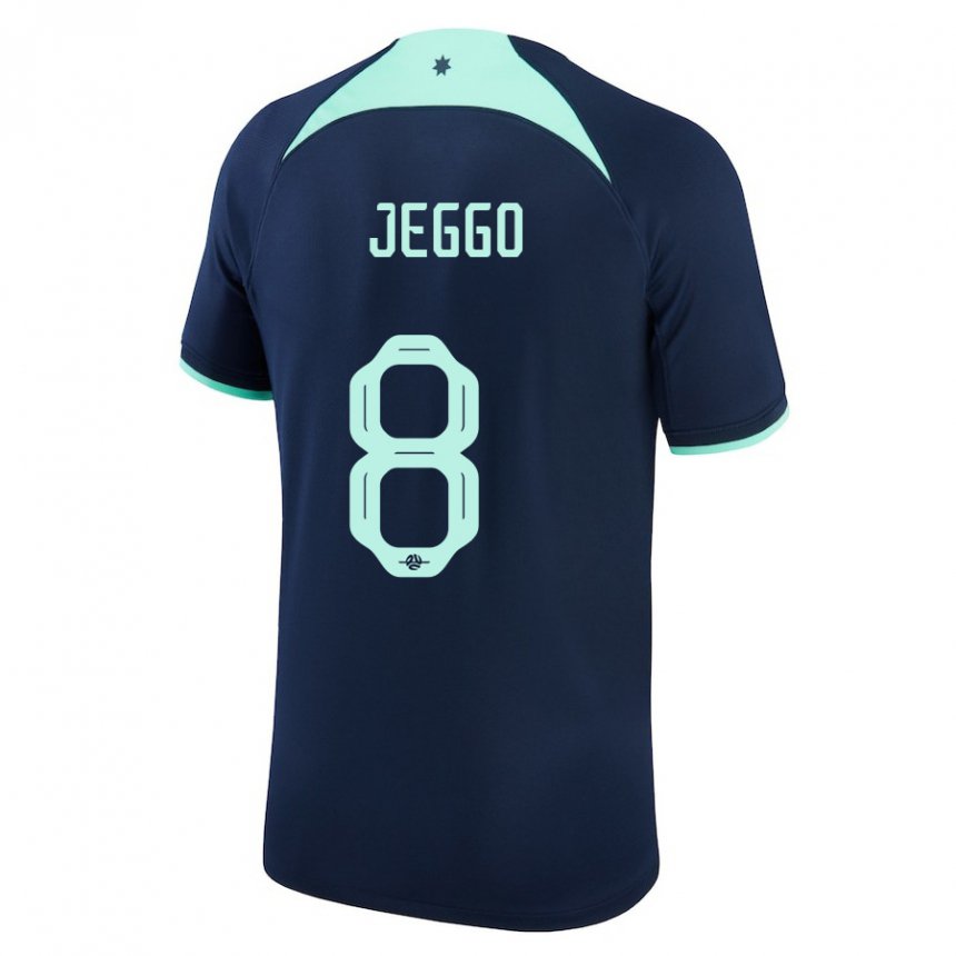 Heren Australisch James Jeggo #8 Donkerblauw Uitshirt Uittenue 22-24 T-shirt