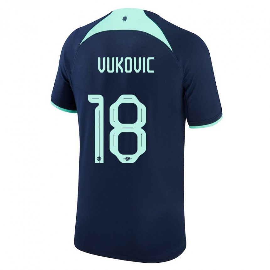 Heren Australisch Danny Vukovic #18 Donkerblauw Uitshirt Uittenue 22-24 T-shirt