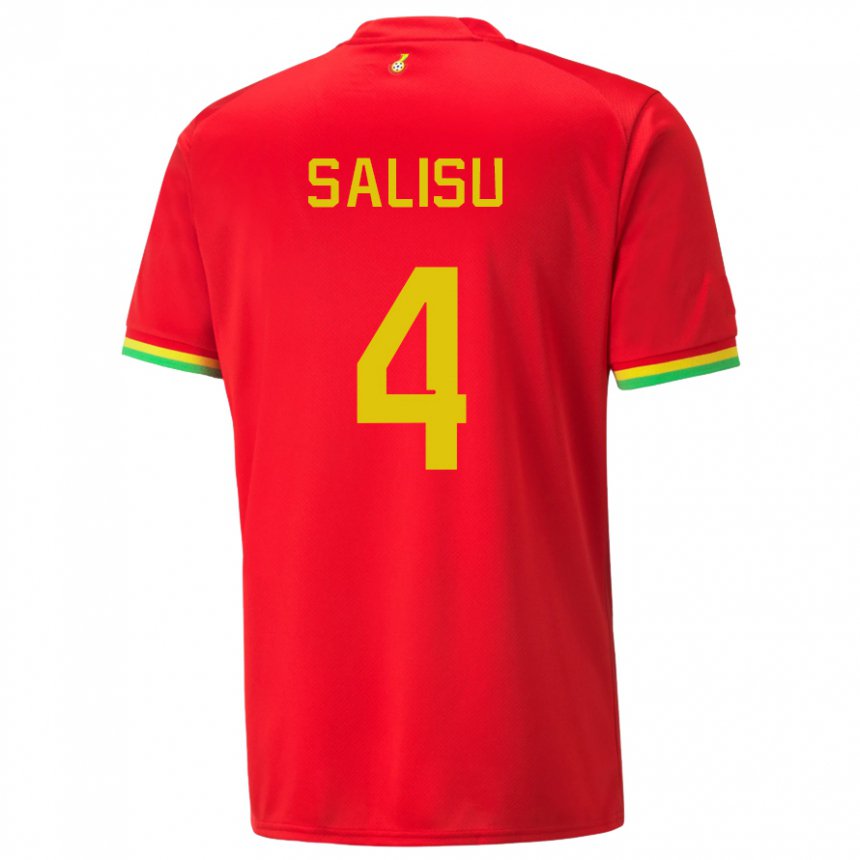 Heren Ghanees Mohammed Salisu #4 Rood Uitshirt Uittenue 22-24 T-shirt