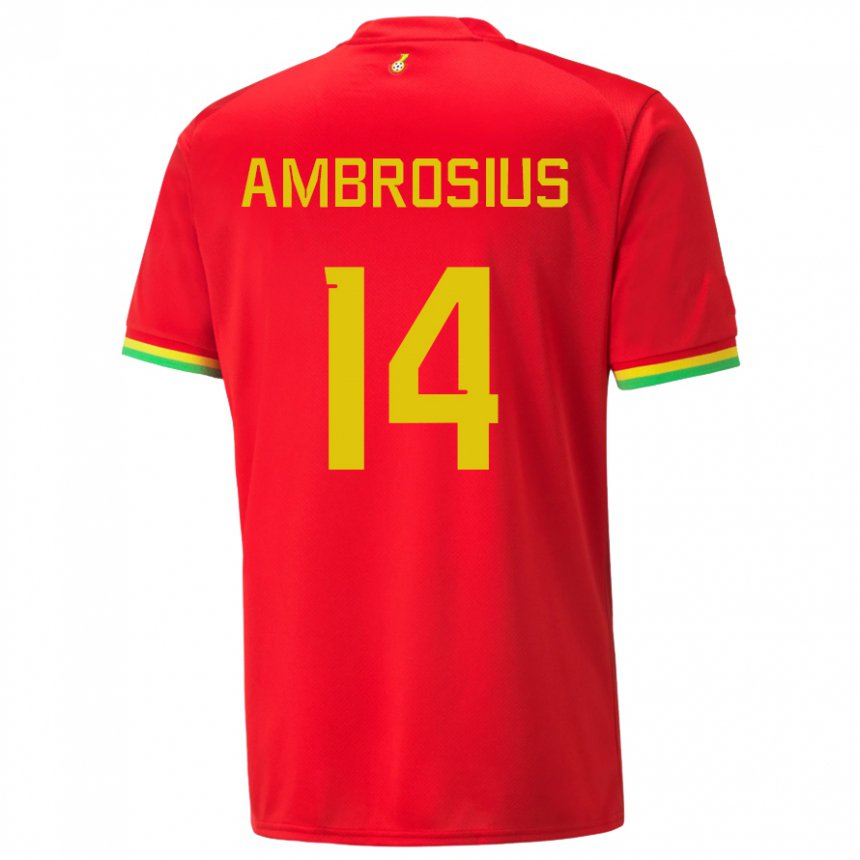 Heren Ghanees Stephan Ambrosius #14 Rood Uitshirt Uittenue 22-24 T-shirt
