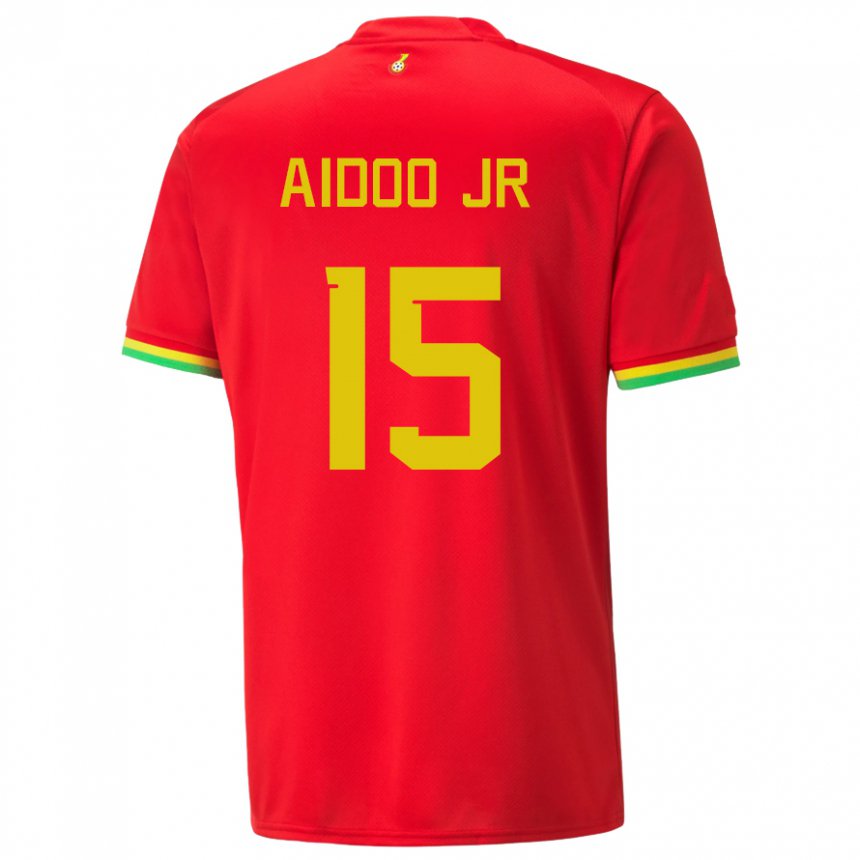 Heren Ghanees Joseph Aidoo #15 Rood Uitshirt Uittenue 22-24 T-shirt