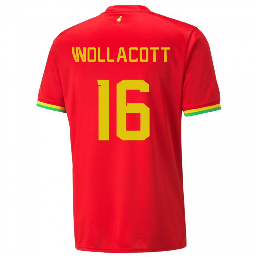 Heren Ghanees Joe Wollacott #16 Rood Uitshirt Uittenue 22-24 T-shirt