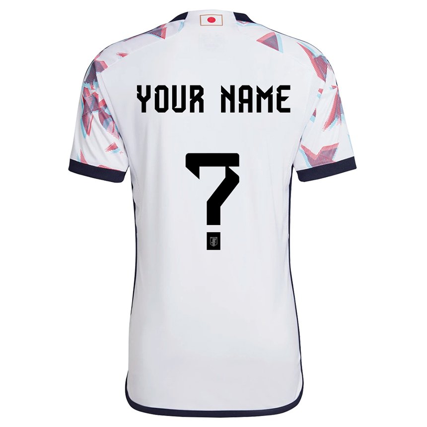 Heren Japans Uw Naam #0 Wit Uitshirt Uittenue 22-24 T-shirt