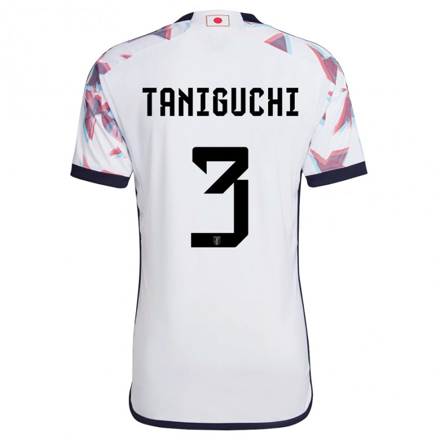 Heren Japans Shogo Taniguchi #3 Wit Uitshirt Uittenue 22-24 T-shirt