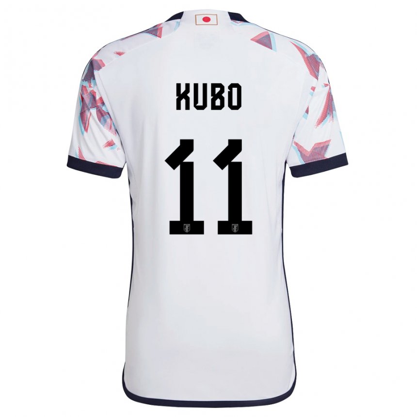 Heren Japans Takefusa Kubo #11 Wit Uitshirt Uittenue 22-24 T-shirt