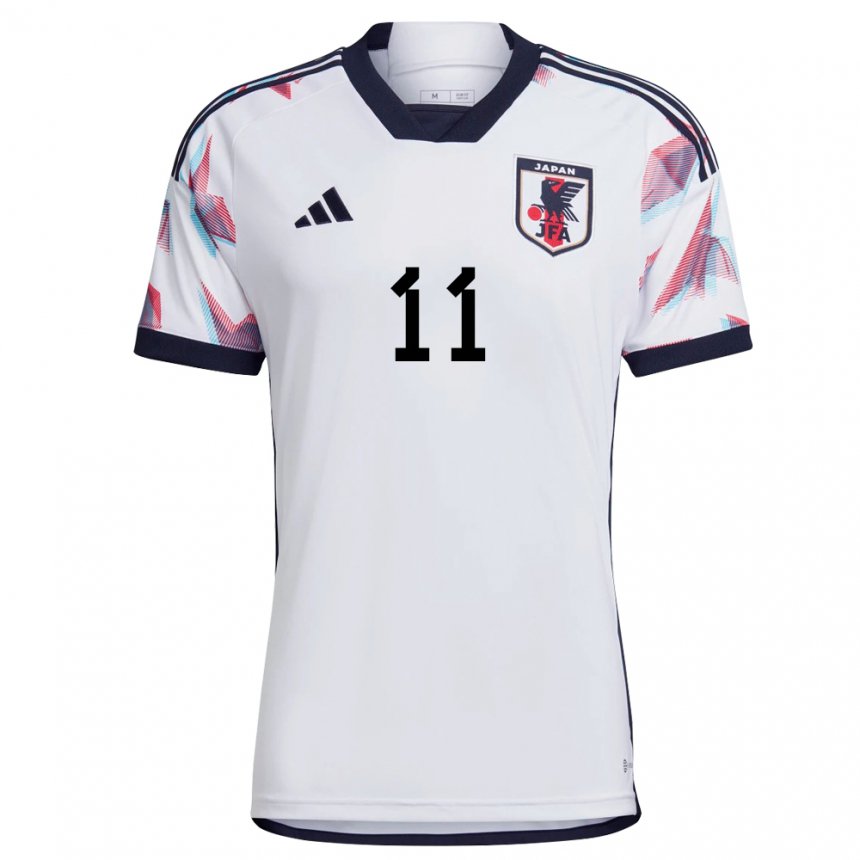 Heren Japans Takefusa Kubo #11 Wit Uitshirt Uittenue 22-24 T-shirt