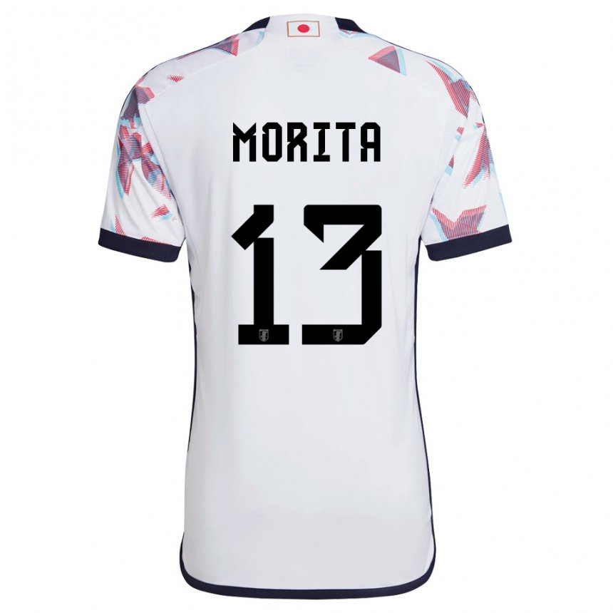 Heren Japans Hidemasa Morita #13 Wit Uitshirt Uittenue 22-24 T-shirt