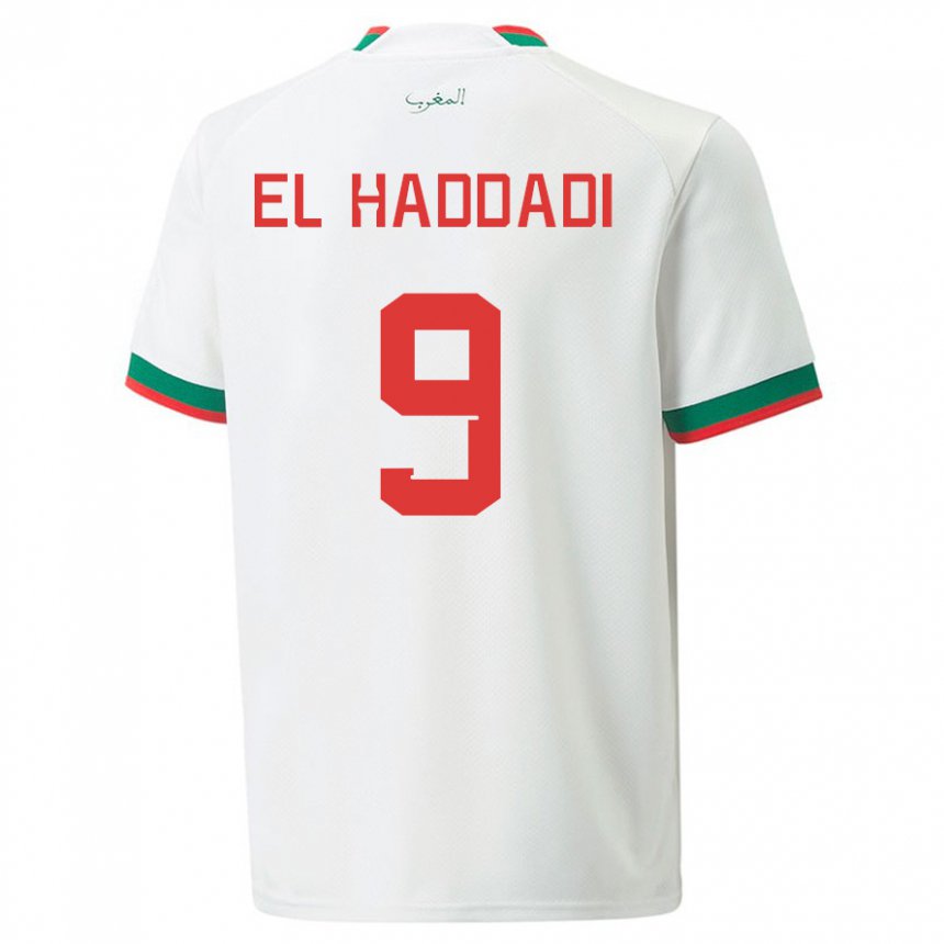 Heren Marokkaans Munir El Haddadi #9 Wit Uitshirt Uittenue 22-24 T-shirt