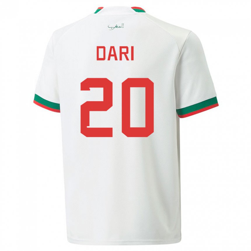 Heren Marokkaans Achraf Dari #20 Wit Uitshirt Uittenue 22-24 T-shirt