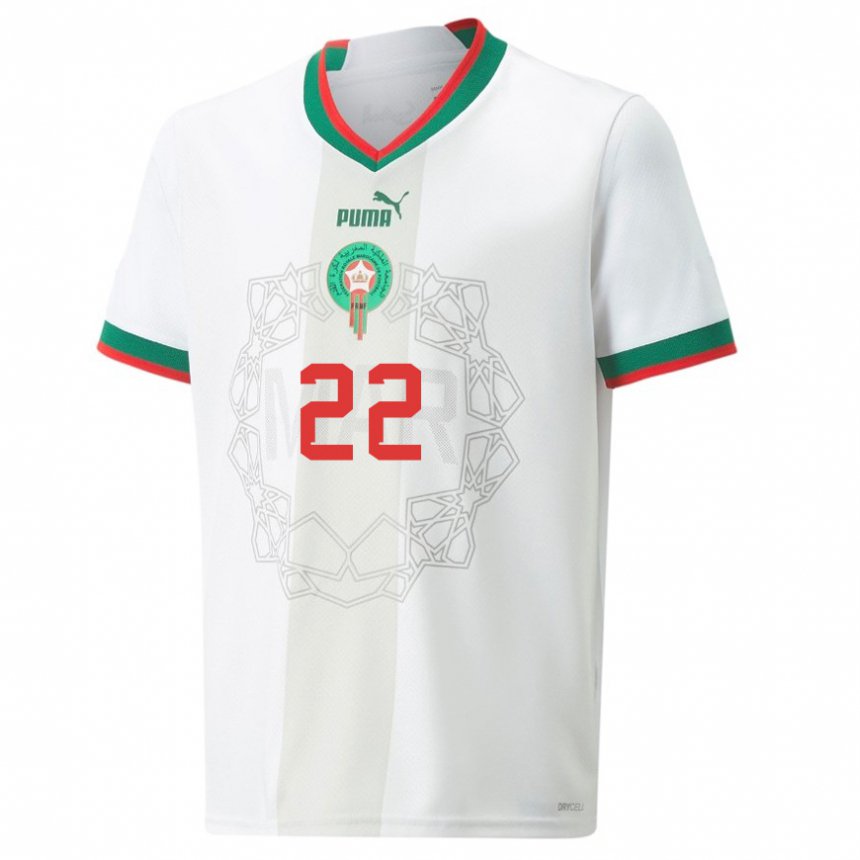 Heren Marokkaans Ahmed Reda Tagnaouti #22 Wit Uitshirt Uittenue 22-24 T-shirt