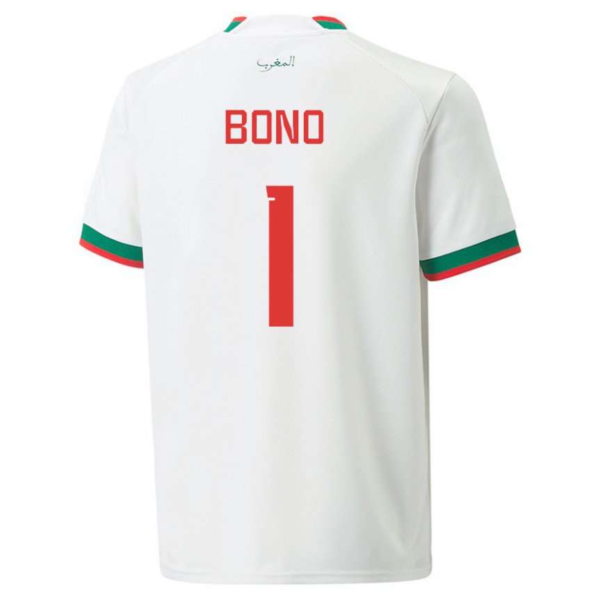 Heren Marokkaans Bono #1 Wit Uitshirt Uittenue 22-24 T-shirt