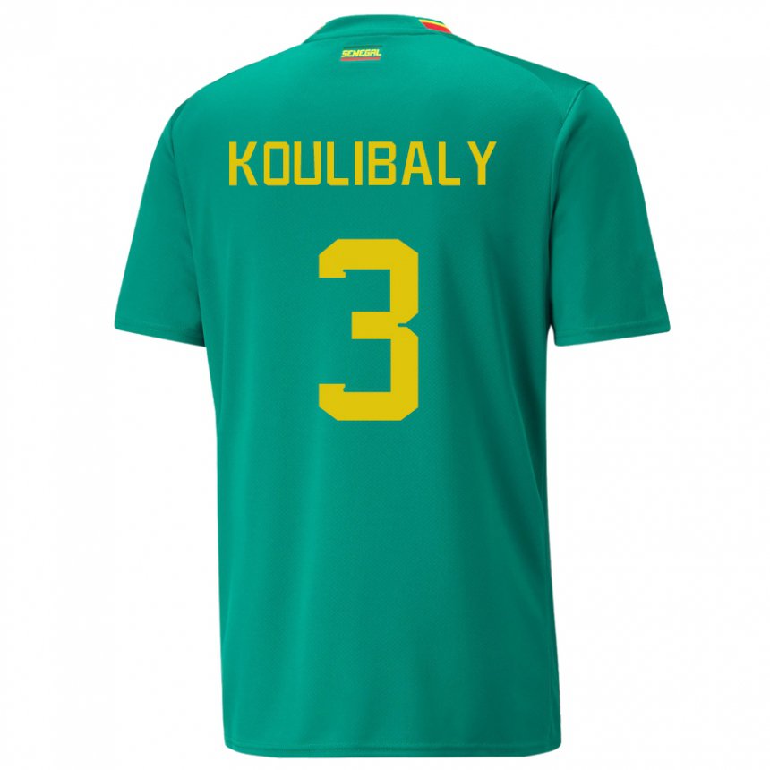 Heren Senegalees Kalidou Koulibaly #3 Groente Uitshirt Uittenue 22-24 T-shirt