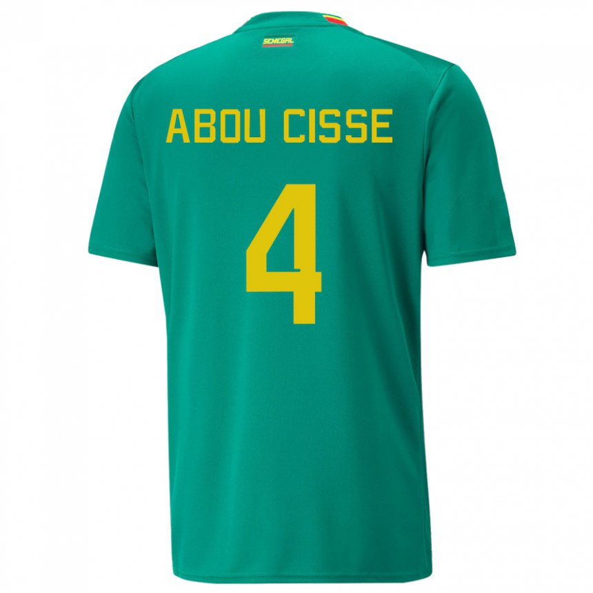 Heren Senegalees Pape Abou Cisse #4 Groente Uitshirt Uittenue 22-24 T-shirt