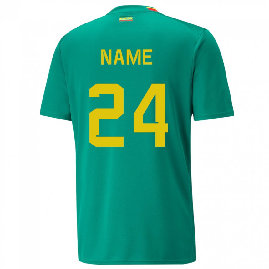 Heren Senegalees Moustapha Name #24 Groente Uitshirt Uittenue 22-24 T-shirt