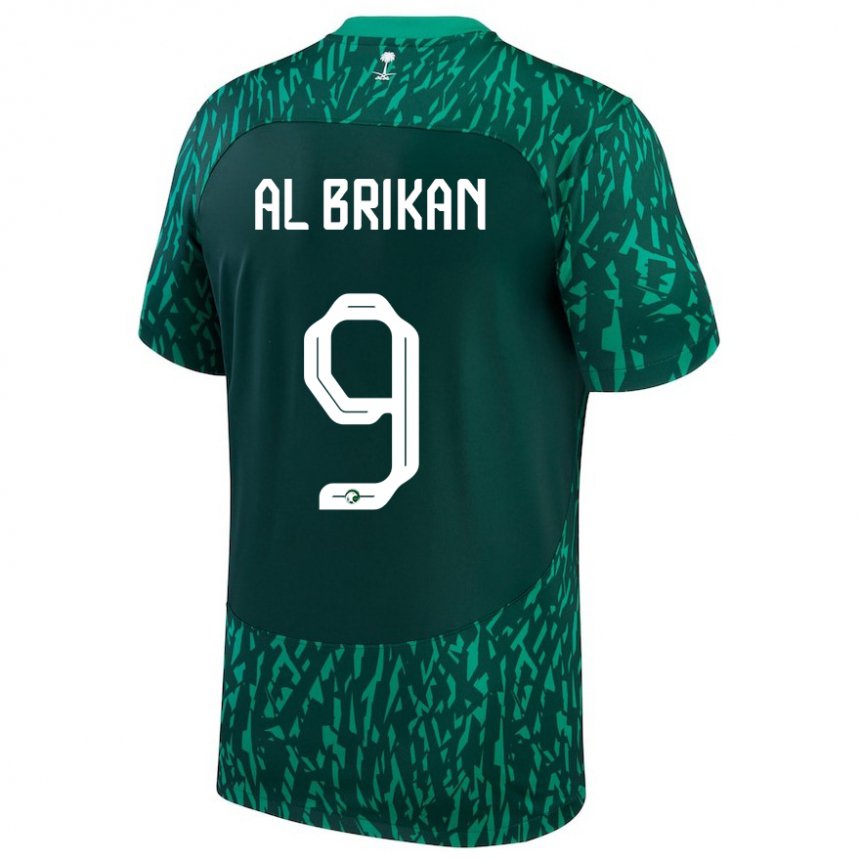 Heren Saoedi-arabisch Feras Al Brikan #9 Donkergroen Uitshirt Uittenue 22-24 T-shirt