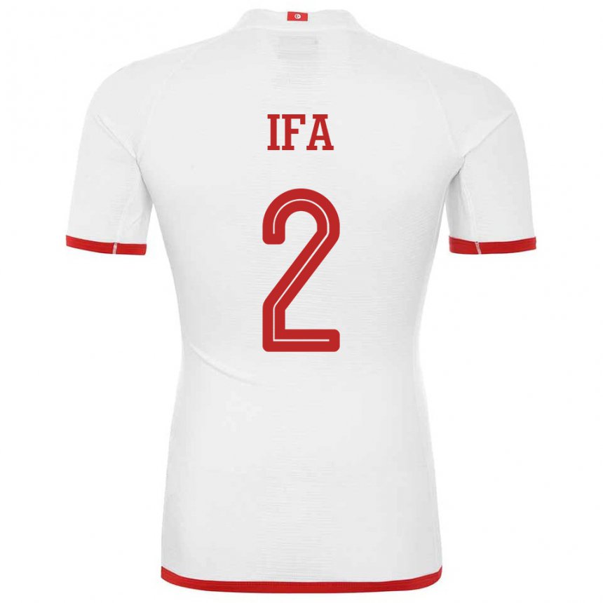 Heren Tunesisch Bilel Ifa #2 Wit Uitshirt Uittenue 22-24 T-shirt