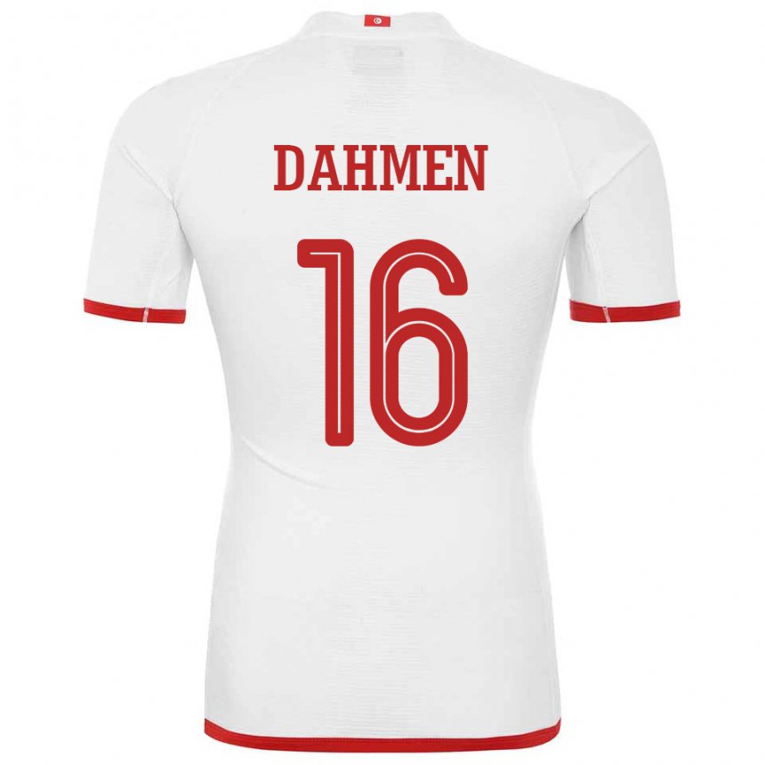 Heren Tunesisch Aymen Dahmen #16 Wit Uitshirt Uittenue 22-24 T-shirt