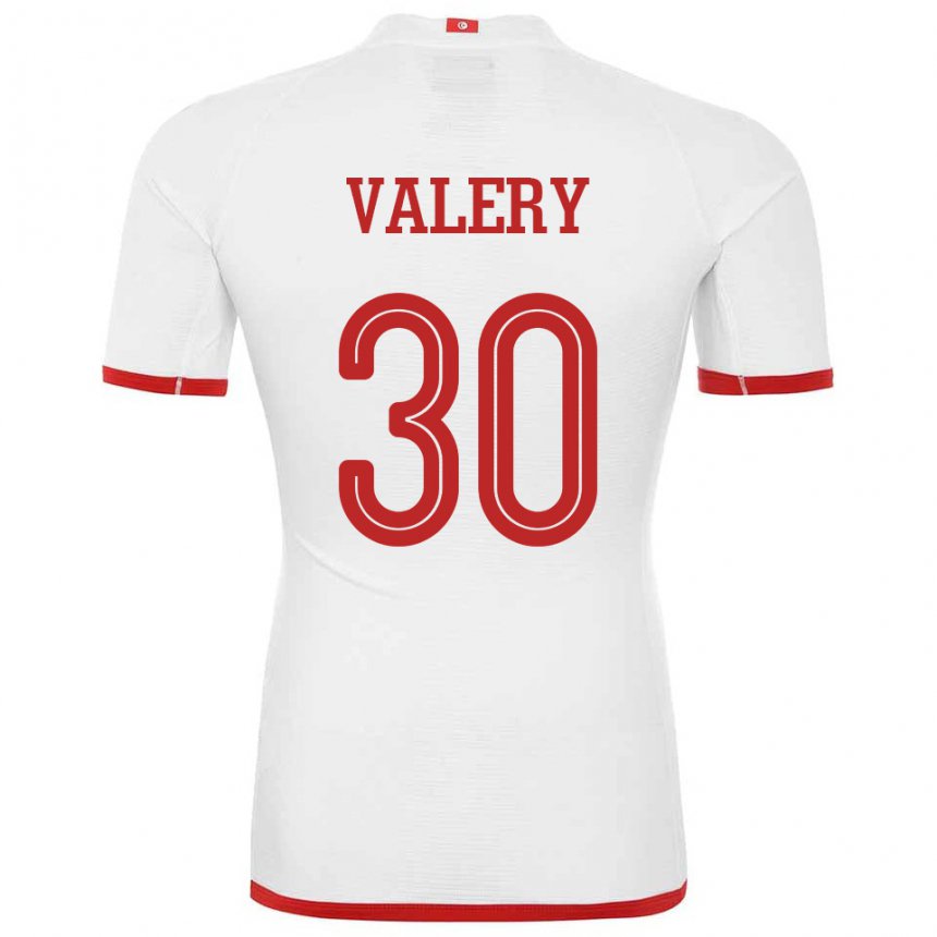 Heren Tunesisch Yann Valery #30 Wit Uitshirt Uittenue 22-24 T-shirt