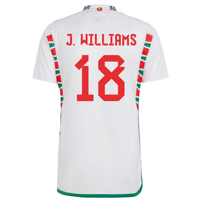 Heren Welsh Jonathan Williams #18 Wit Uitshirt Uittenue 22-24 T-shirt