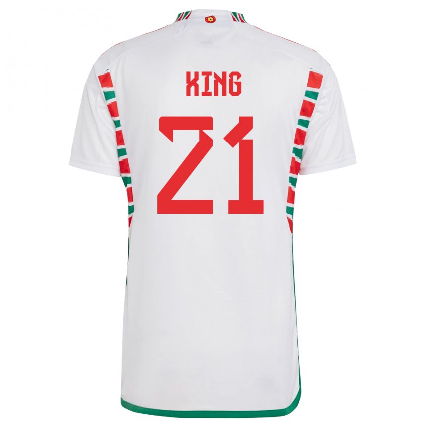 Heren Welsh Tom King #21 Wit Uitshirt Uittenue 22-24 T-shirt