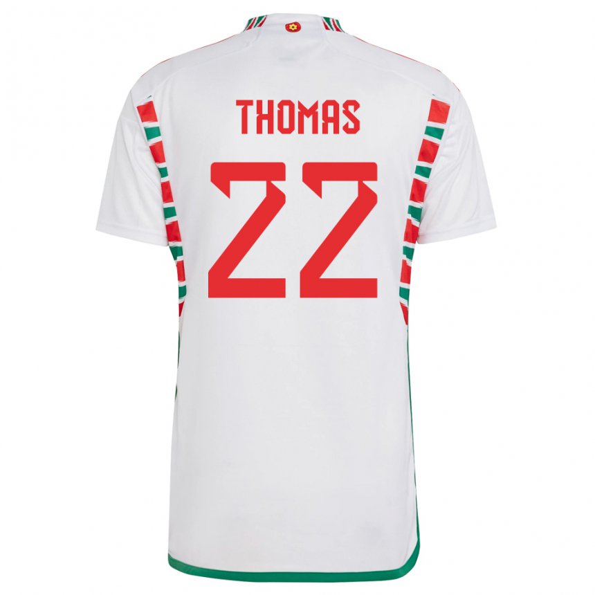 Heren Welsh Sorba Thomas #22 Wit Uitshirt Uittenue 22-24 T-shirt
