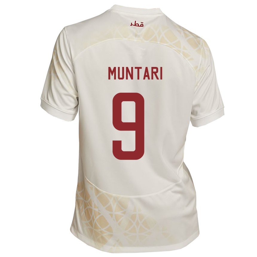 Heren Qatarees Mohammed Muntari #9 Goud Beige Uitshirt Uittenue 22-24 T-shirt