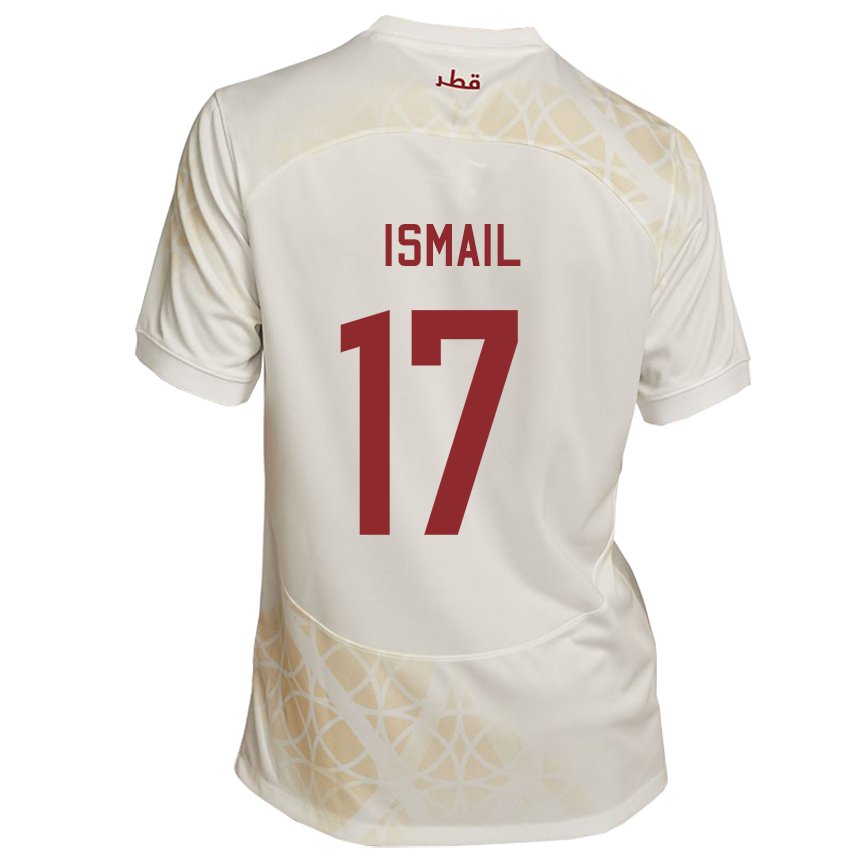 Heren Qatarees Ismail Mohamad #17 Goud Beige Uitshirt Uittenue 22-24 T-shirt