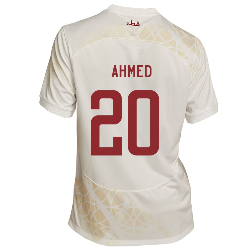 Heren Qatarees Ahmed Fadel Hasaba #20 Goud Beige Uitshirt Uittenue 22-24 T-shirt