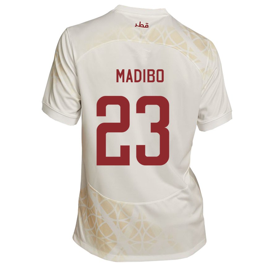 Heren Qatarees Assim Madibo #23 Goud Beige Uitshirt Uittenue 22-24 T-shirt