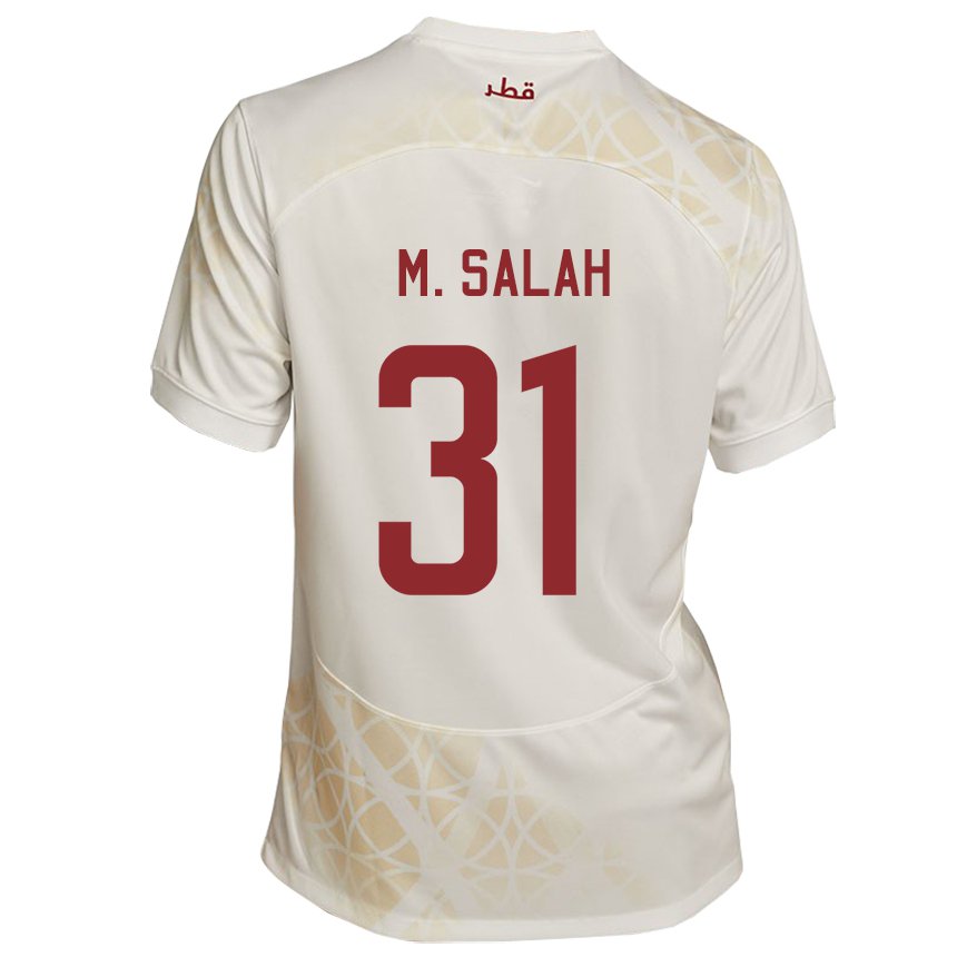 Heren Qatarees Salah Zakaria #31 Goud Beige Uitshirt Uittenue 22-24 T-shirt