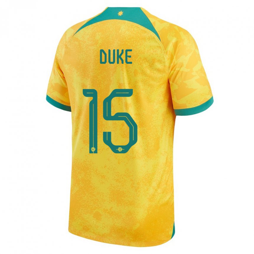 Dames Australisch Mitchell Duke #15 Gouden Thuisshirt Thuistenue 22-24 T-shirt