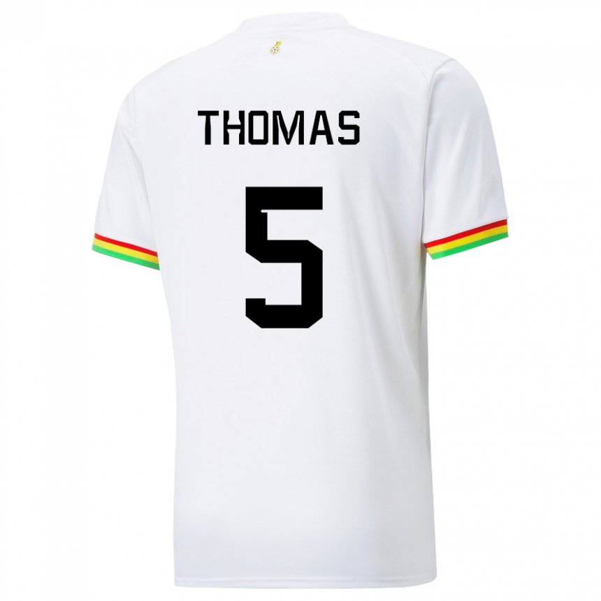Dames Ghanees Thomas Partey #5 Wit Thuisshirt Thuistenue 22-24 T-shirt