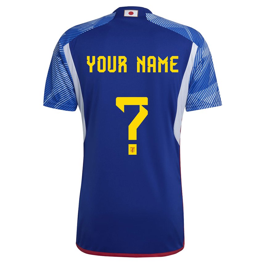 Dames Japans Uw Naam #0 Koningsblauw Thuisshirt Thuistenue 22-24 T-shirt