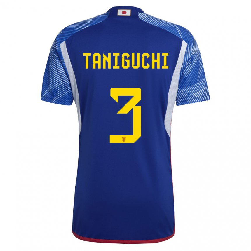 Dames Japans Shogo Taniguchi #3 Koningsblauw Thuisshirt Thuistenue 22-24 T-shirt