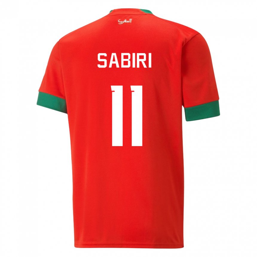 Dames Marokkaans Abdelhamid Sabiri #11 Rood Thuisshirt Thuistenue 22-24 T-shirt