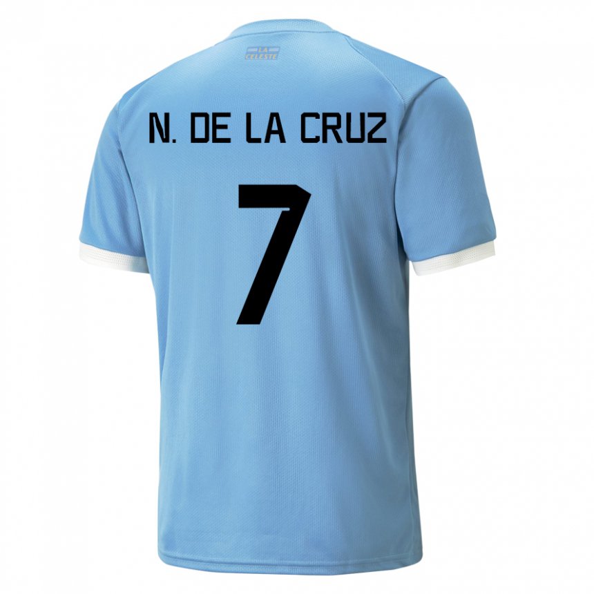 Dames Uruguayaans Nicolas De La Cruz #7 Blauw Thuisshirt Thuistenue 22-24 T-shirt