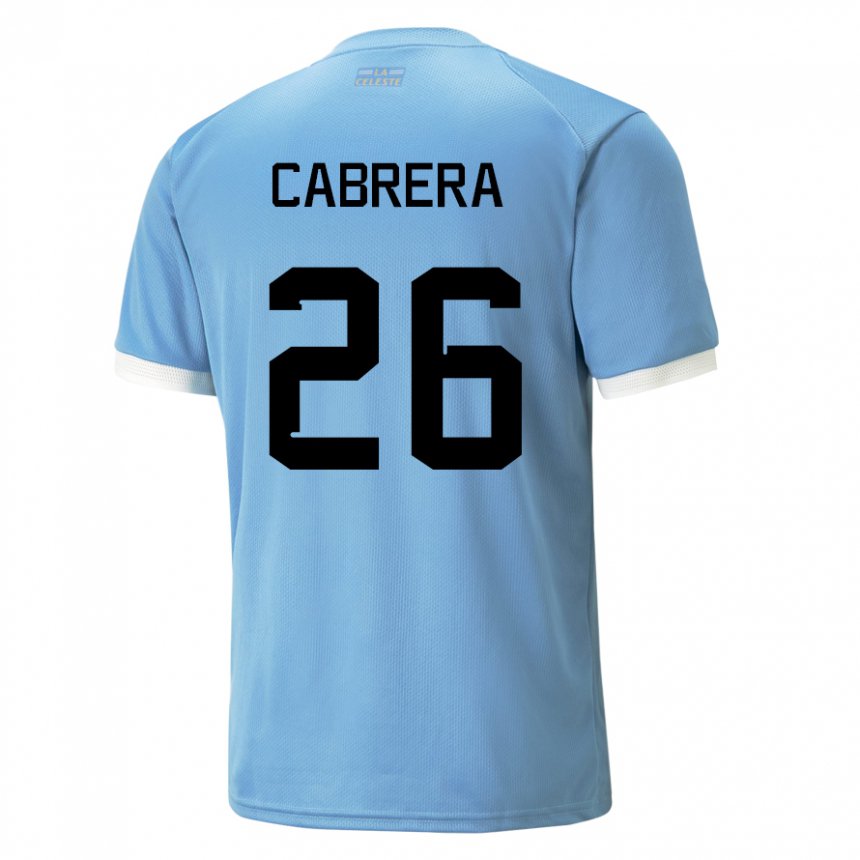 Dames Uruguayaans Leandro Cabrera #26 Blauw Thuisshirt Thuistenue 22-24 T-shirt