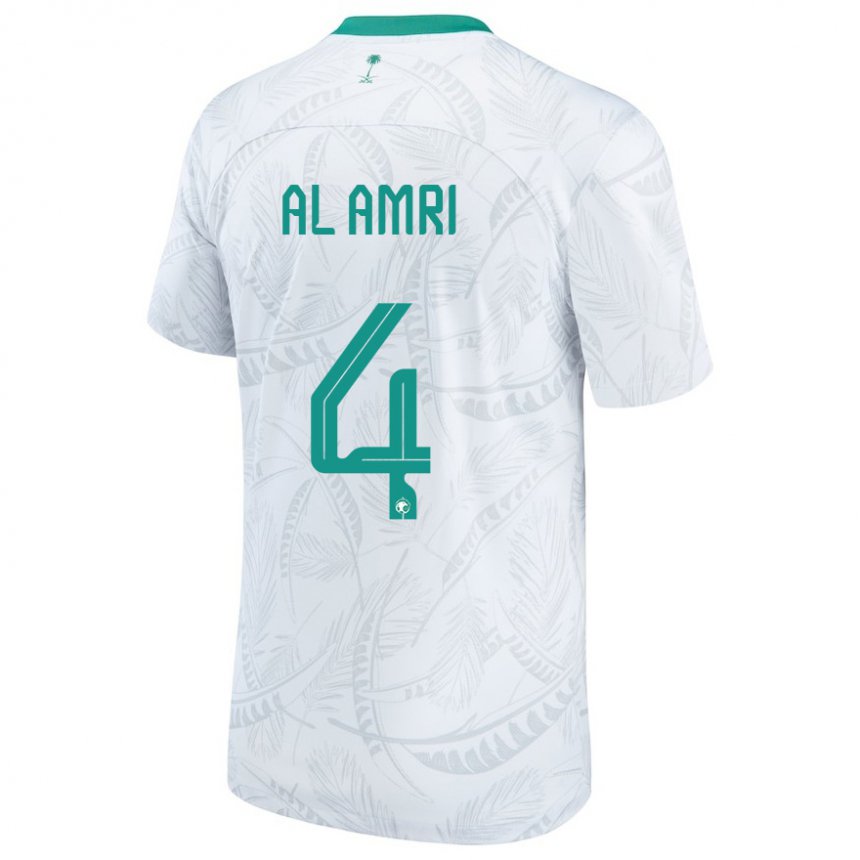 Dames Saoedi-arabisch Abdulelah Al Amri #4 Wit Thuisshirt Thuistenue 22-24 T-shirt