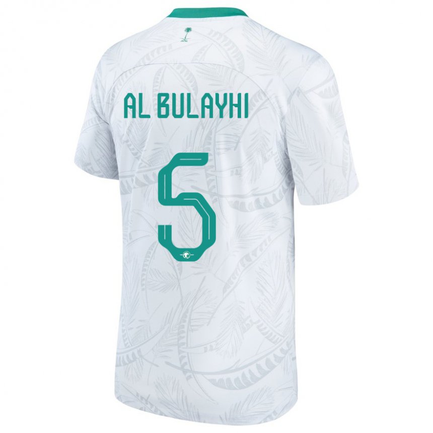 Dames Saoedi-arabisch Ali Al Bulayhi #5 Wit Thuisshirt Thuistenue 22-24 T-shirt