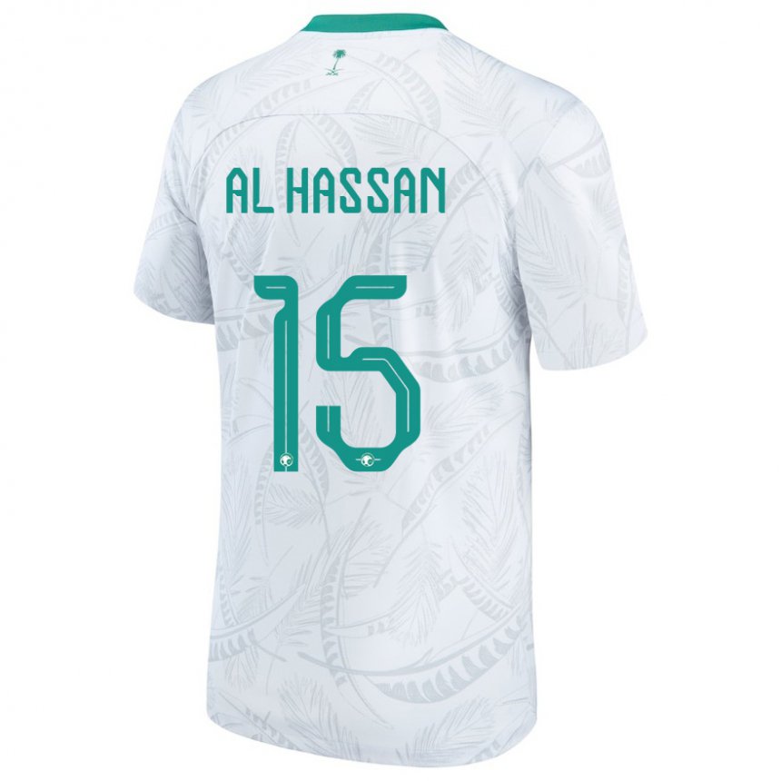 Dames Saoedi-arabisch Ali Al Hassan #15 Wit Thuisshirt Thuistenue 22-24 T-shirt