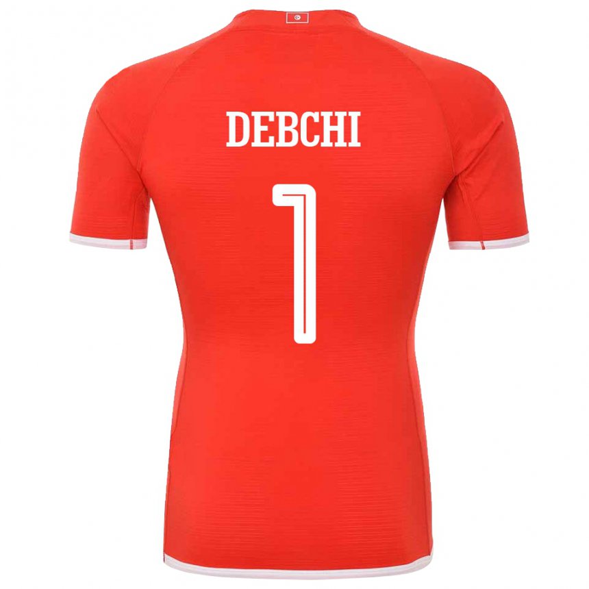 Dames Tunesisch Mohamed Sedki Debchi #1 Rood Thuisshirt Thuistenue 22-24 T-shirt