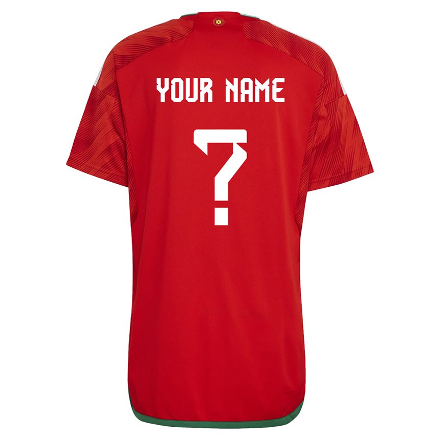 Dames Welsh Uw Naam #0 Rood Thuisshirt Thuistenue 22-24 T-shirt