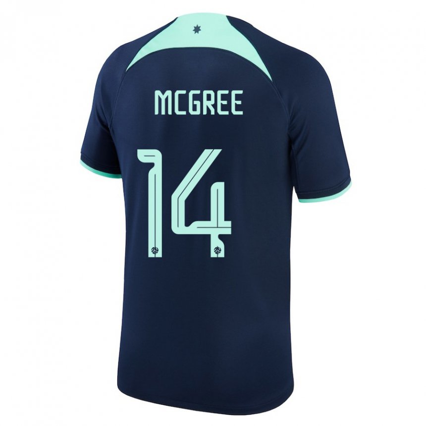 Dames Australisch Riley Mcgree #14 Donkerblauw Uitshirt Uittenue 22-24 T-shirt