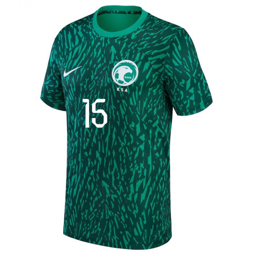 Dames Saoedi-arabisch Ali Al Hassan #15 Donkergroen Uitshirt Uittenue 22-24 T-shirt