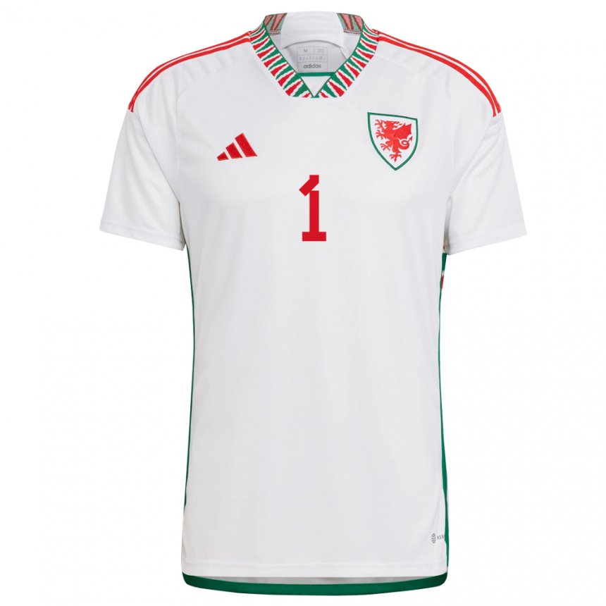 Dames Welsh Wayne Hennessey #1 Wit Uitshirt Uittenue 22-24 T-shirt